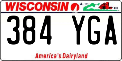 WI license plate 384YGA