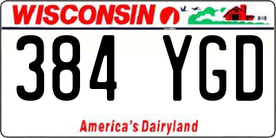 WI license plate 384YGD