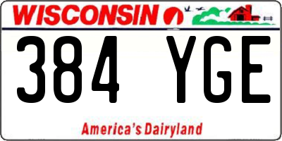 WI license plate 384YGE
