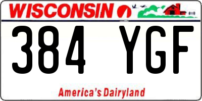 WI license plate 384YGF