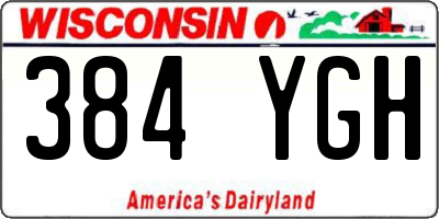 WI license plate 384YGH