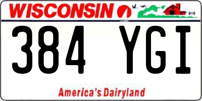 WI license plate 384YGI