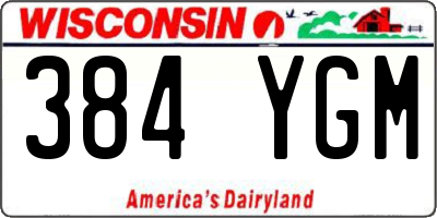 WI license plate 384YGM