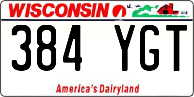 WI license plate 384YGT