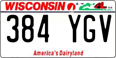 WI license plate 384YGV