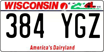 WI license plate 384YGZ