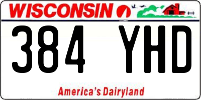 WI license plate 384YHD