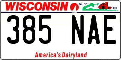 WI license plate 385NAE