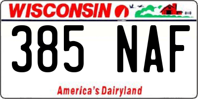 WI license plate 385NAF