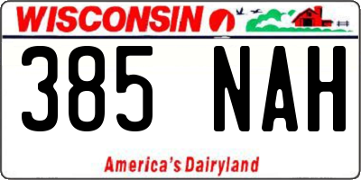 WI license plate 385NAH