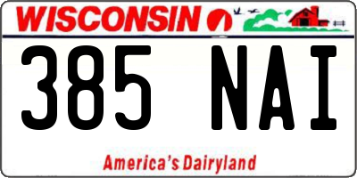 WI license plate 385NAI