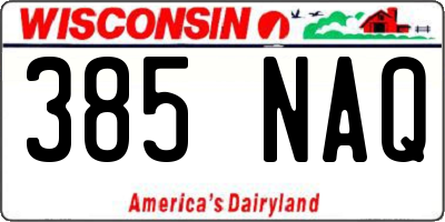 WI license plate 385NAQ