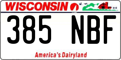WI license plate 385NBF