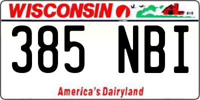 WI license plate 385NBI