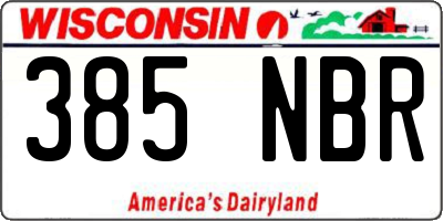 WI license plate 385NBR