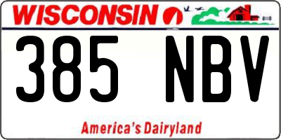 WI license plate 385NBV