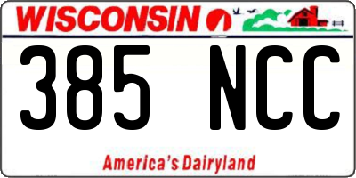 WI license plate 385NCC