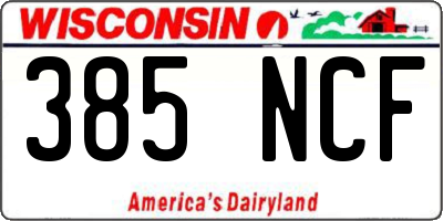 WI license plate 385NCF