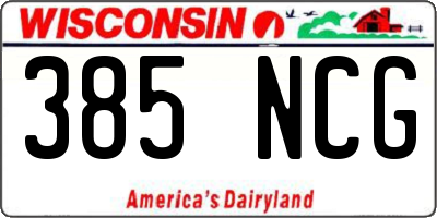 WI license plate 385NCG