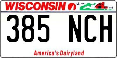 WI license plate 385NCH