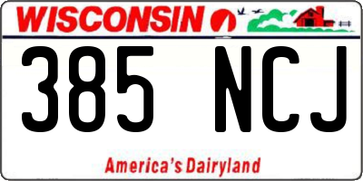 WI license plate 385NCJ