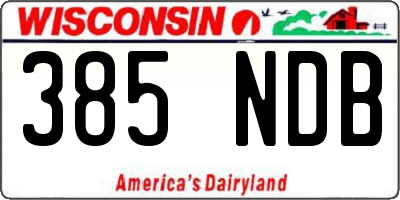 WI license plate 385NDB