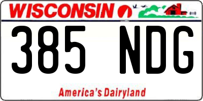 WI license plate 385NDG