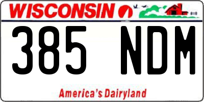 WI license plate 385NDM