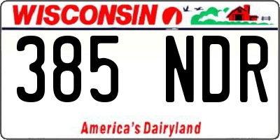 WI license plate 385NDR