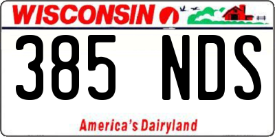 WI license plate 385NDS