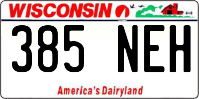 WI license plate 385NEH