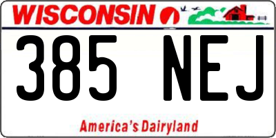 WI license plate 385NEJ