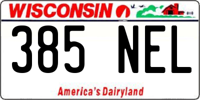 WI license plate 385NEL