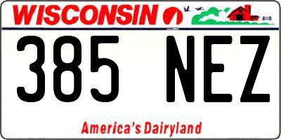 WI license plate 385NEZ