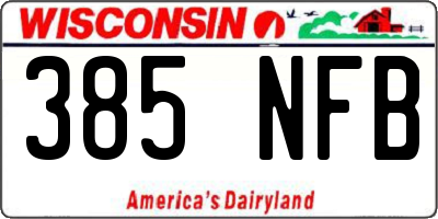 WI license plate 385NFB
