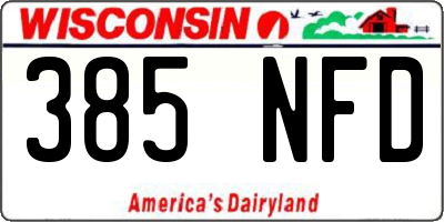 WI license plate 385NFD