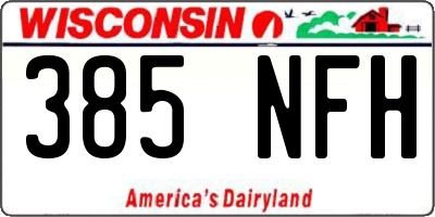 WI license plate 385NFH