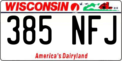 WI license plate 385NFJ