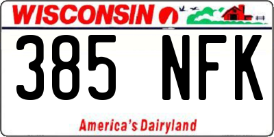 WI license plate 385NFK