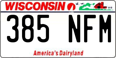 WI license plate 385NFM