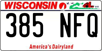 WI license plate 385NFQ
