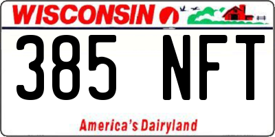 WI license plate 385NFT