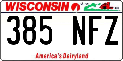 WI license plate 385NFZ