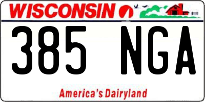 WI license plate 385NGA