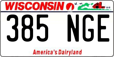 WI license plate 385NGE