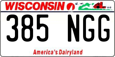 WI license plate 385NGG