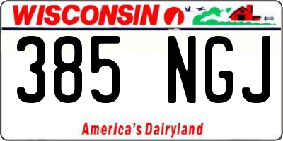 WI license plate 385NGJ
