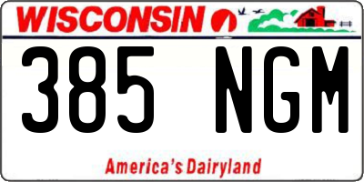 WI license plate 385NGM