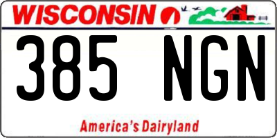 WI license plate 385NGN