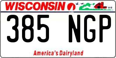 WI license plate 385NGP